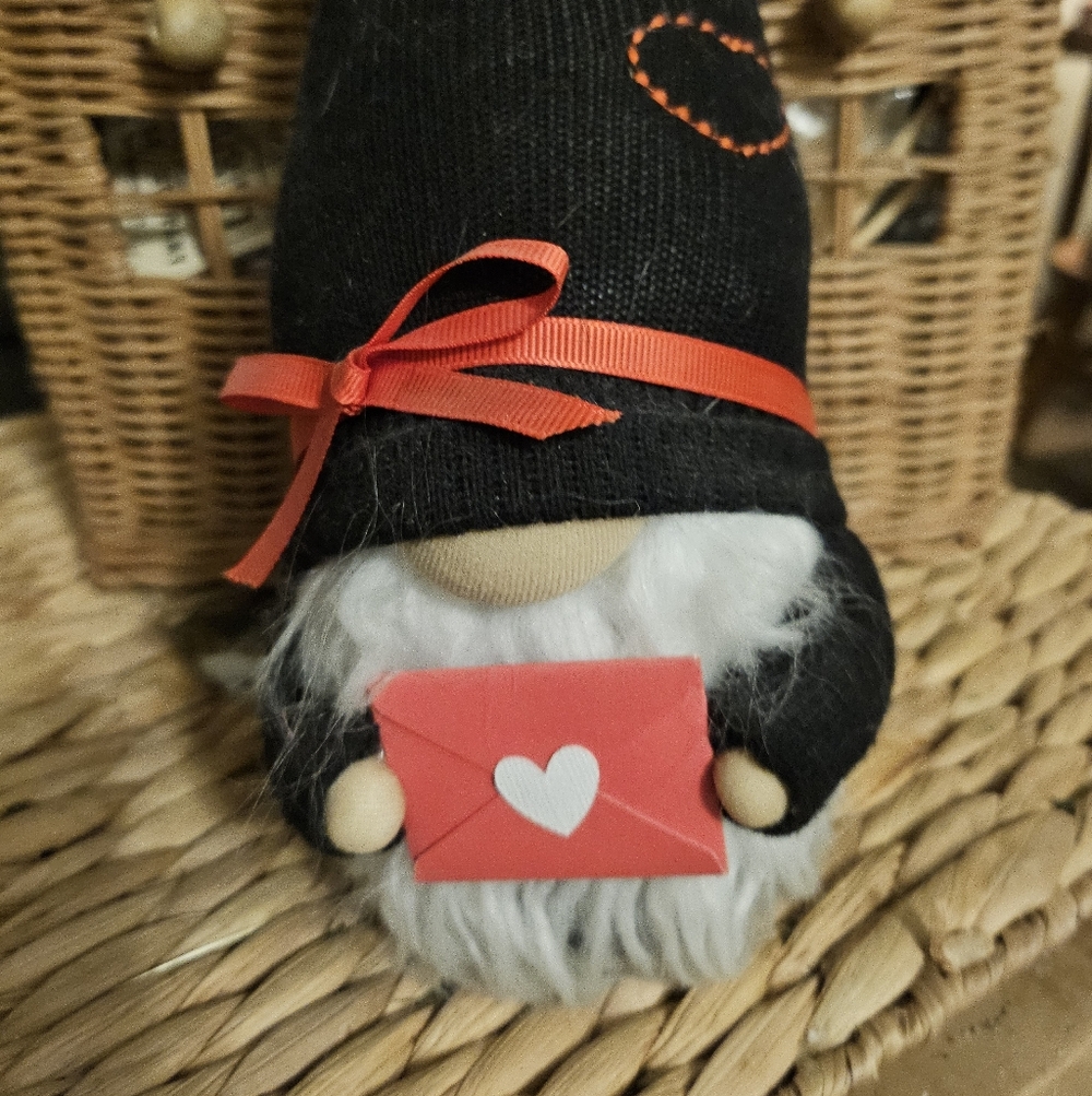 Adorable Gnome with Red Accents 12 Inches Tall